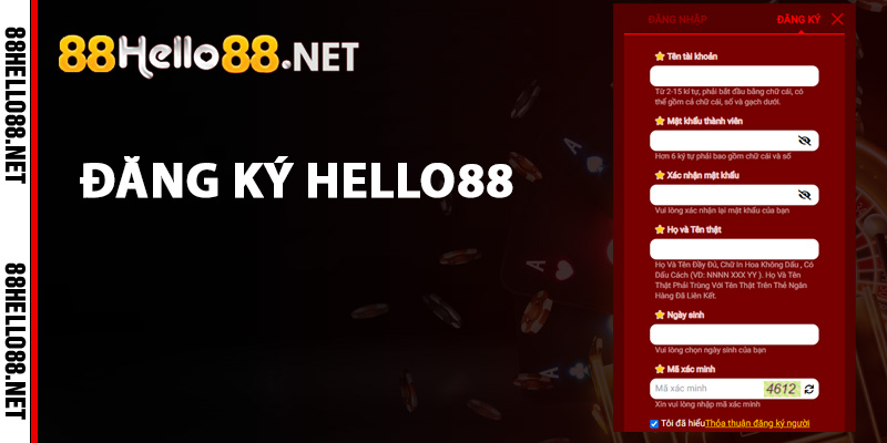 Hello88 Game Bài - Điểm Hẹn Lý Tưởng Cho Tín Đồ Bài Bạc 3 Hướng dẫn đăng ký Hello88